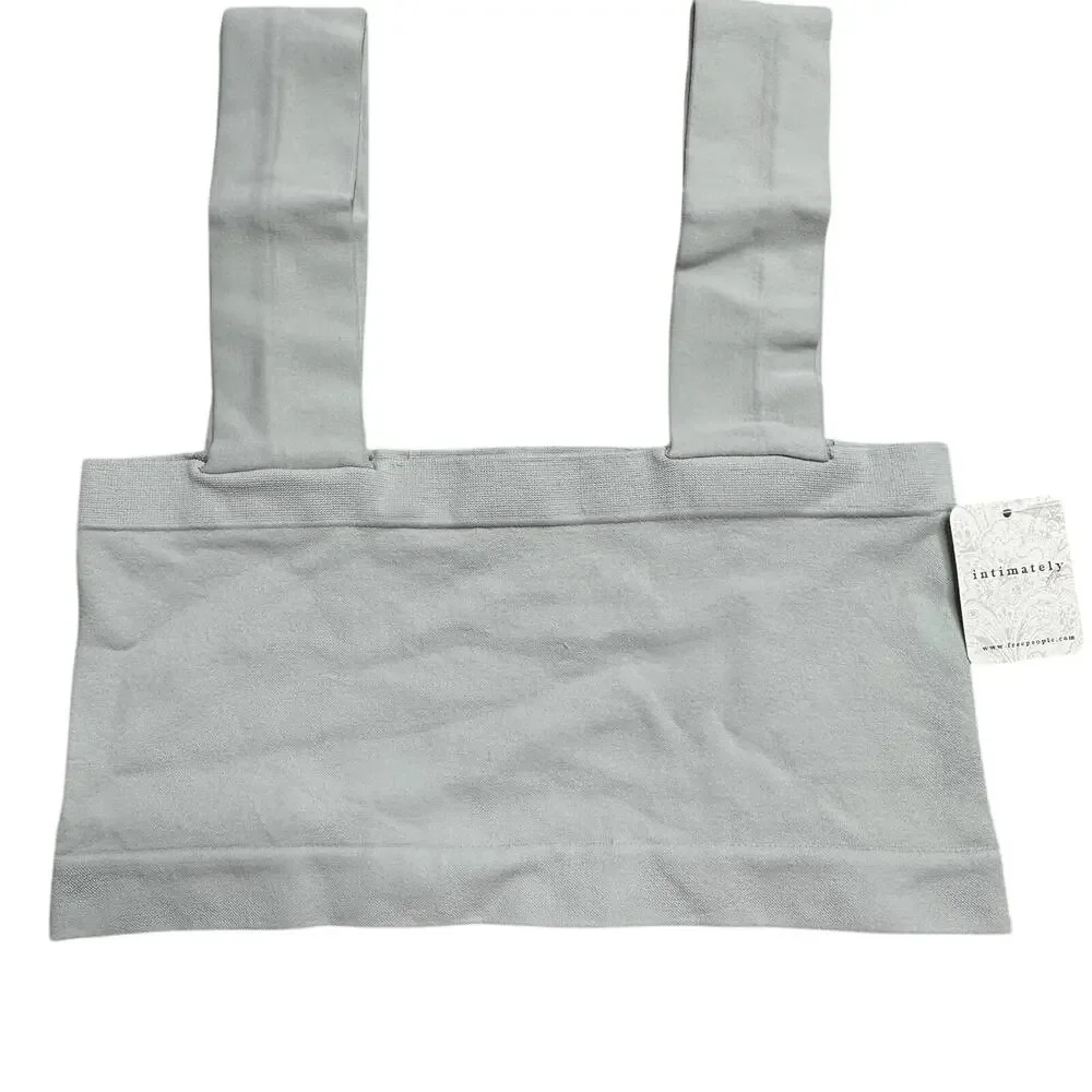 Free People Intimately Cropped Top Wide Strap Moon Rock Gray Women's M/L NWT